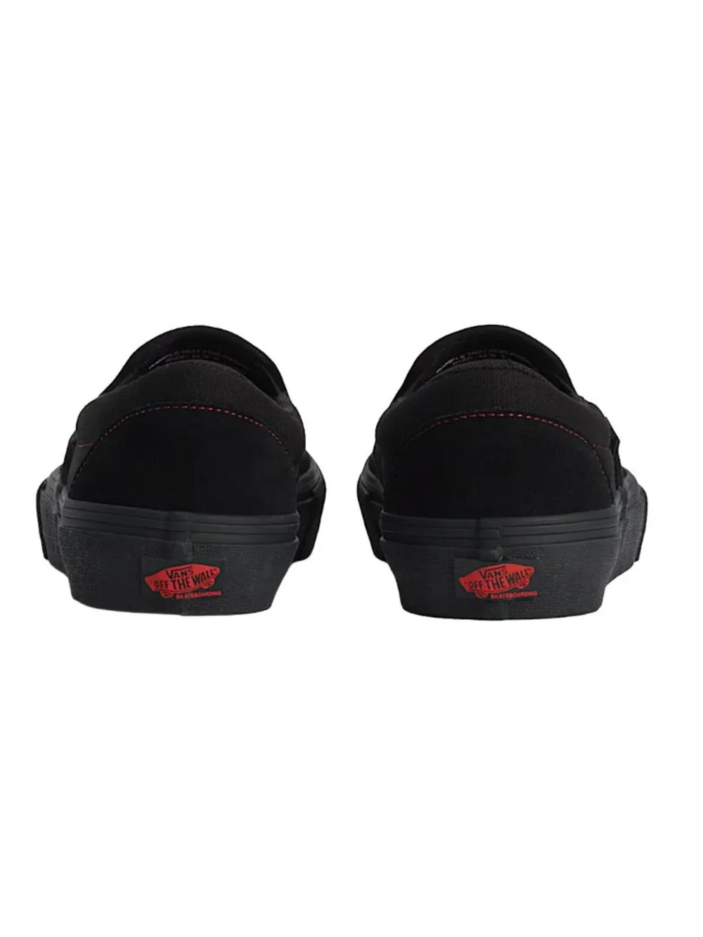 Vans Classic Slip-On Shoe Black Black Red Womwn Size 9.5 NWT